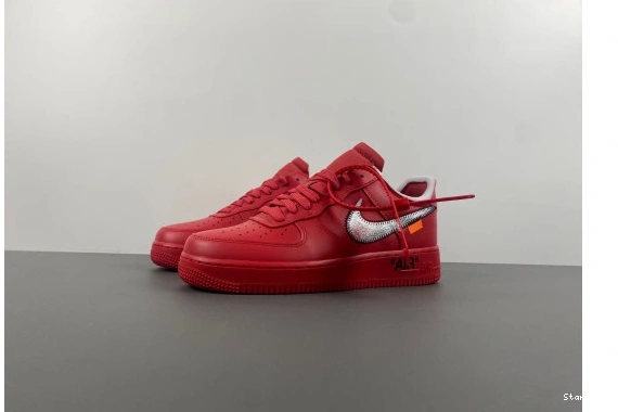 Nike 1 Air  AO4297-600 Red Off-White Force  Low  0325